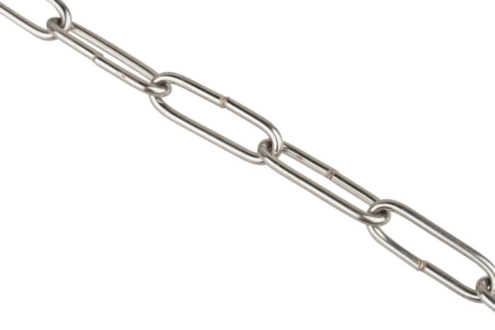 Chaîne en acier rond INOX A2, maillons en C