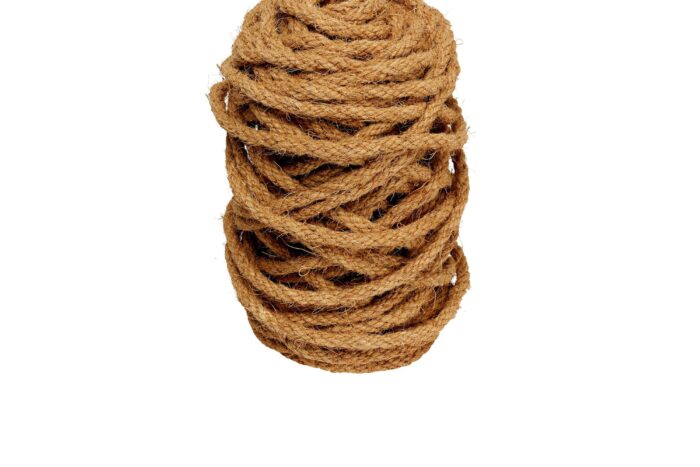 Corde fibre de coco, 10 mm, tressage à 8 fuseaux, pelote de 70 m
